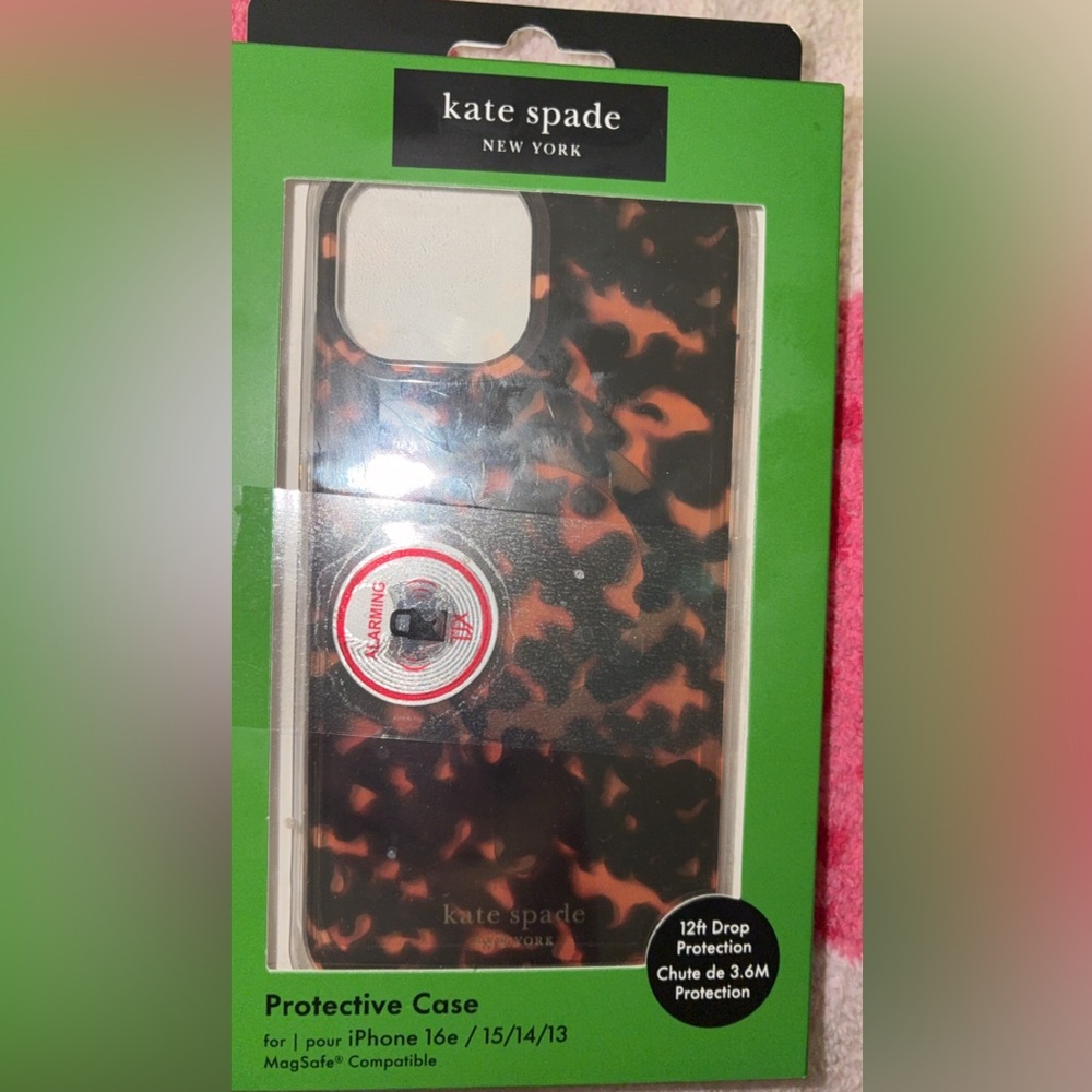 iPhone 16e Kate Spade Black and Brown Patterned Phone Case - Picture 4 of 4